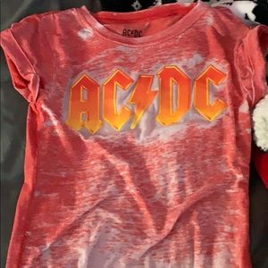 AC/DC shirt with tie on the bottom